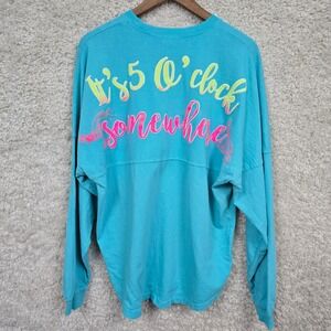Spirit Jersey Margaritaville Women Medium Blue It's‎ 5 O'clock Somewhere Graphic